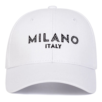 Unisex Milano Letter Embroidery Baseball Caps Spring Autumn Outdoor Adjustable Casual Hats Sunscreen