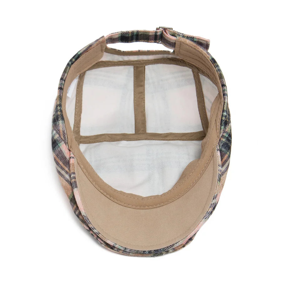 Y2k Plaid Beret Summer Women Hat Vintage Caps For Men Casual Female Sun Soft Flat Hats Visor Newsboy Cap Unisex Adjustable New