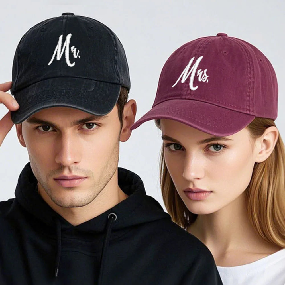 Matching Mr Mrs Baseball Cap Men S Women Cotton Embroidery Sport Golf Caps Bridal Gift Newlywed