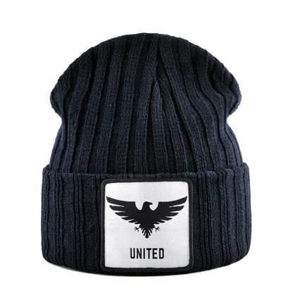 Knitted Skullies Beanie With Animals Patch Men Women Outdoor Casual Sport Hats Autumn Winter Solid Color Hip Hop Beanies