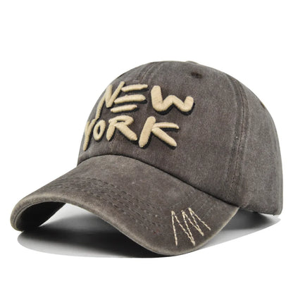 York Baseball Caps Washed Cotton Hat Men Women Gorras Snapback Sun Protection Casquette Dad Outdoors