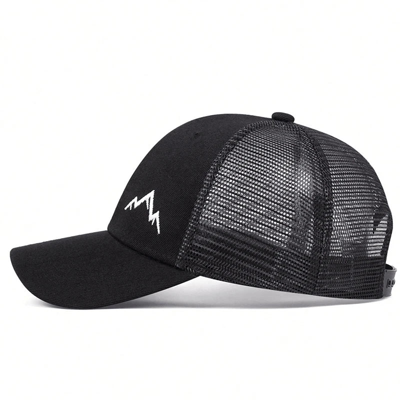Unisex Mountain Range Embroidery Baseball Net Caps Spring Summer Outdoor Adjustable Casual Hats