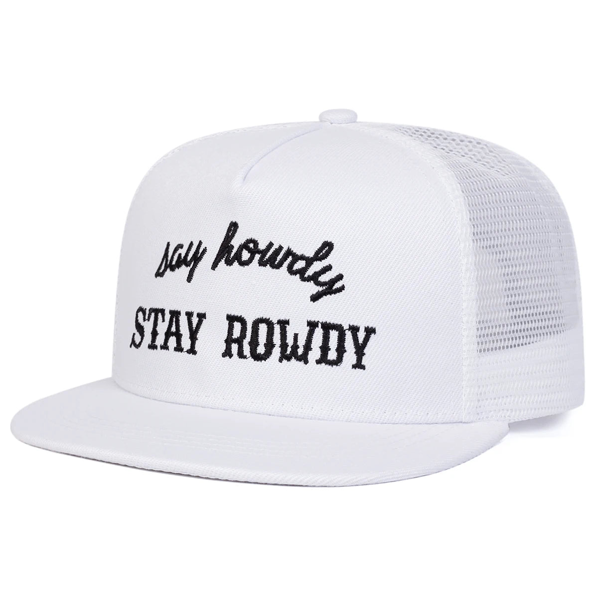 Unisex Stay Rowdy Embroidery Hip-Hop Net Hats Spring Summer Outdoor Adjustable Casual Baseball Caps