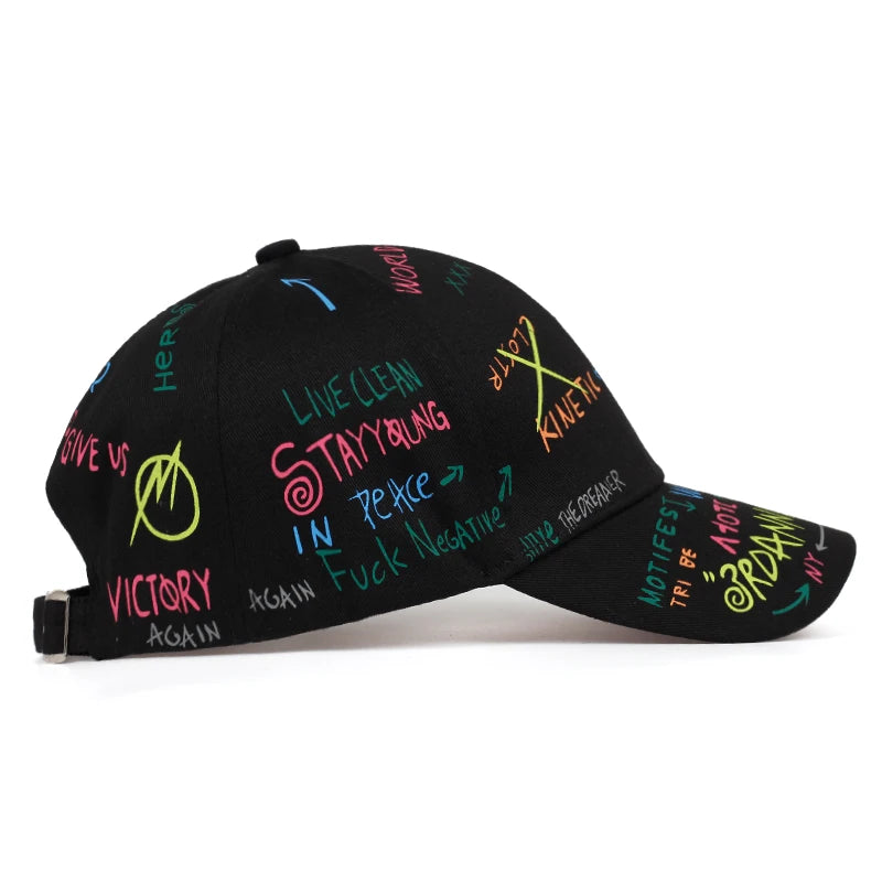 Graffiti Printing Baseball Cap Spring Summer Outdoor Leisure Hat Adjustable Hip Hop Street Hats