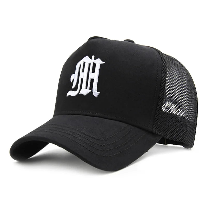New Hat Men's Summer Thin High Top Baseball Cap Tide Big Head Fence Mesh Breathable Cap Sunscreen Sun Hat