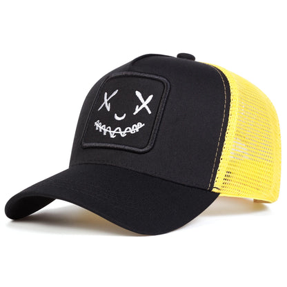 Unisex Xx Smiling Face Embroidery Baseball Net Caps Spring Summer Outdoor Adjustable Casual Hats