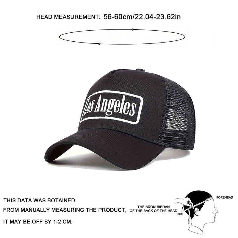 Unisex Los Angeles Print Baseball Net Caps Spring Summer Outdoor Adjustable Casual Hats Sunscreen