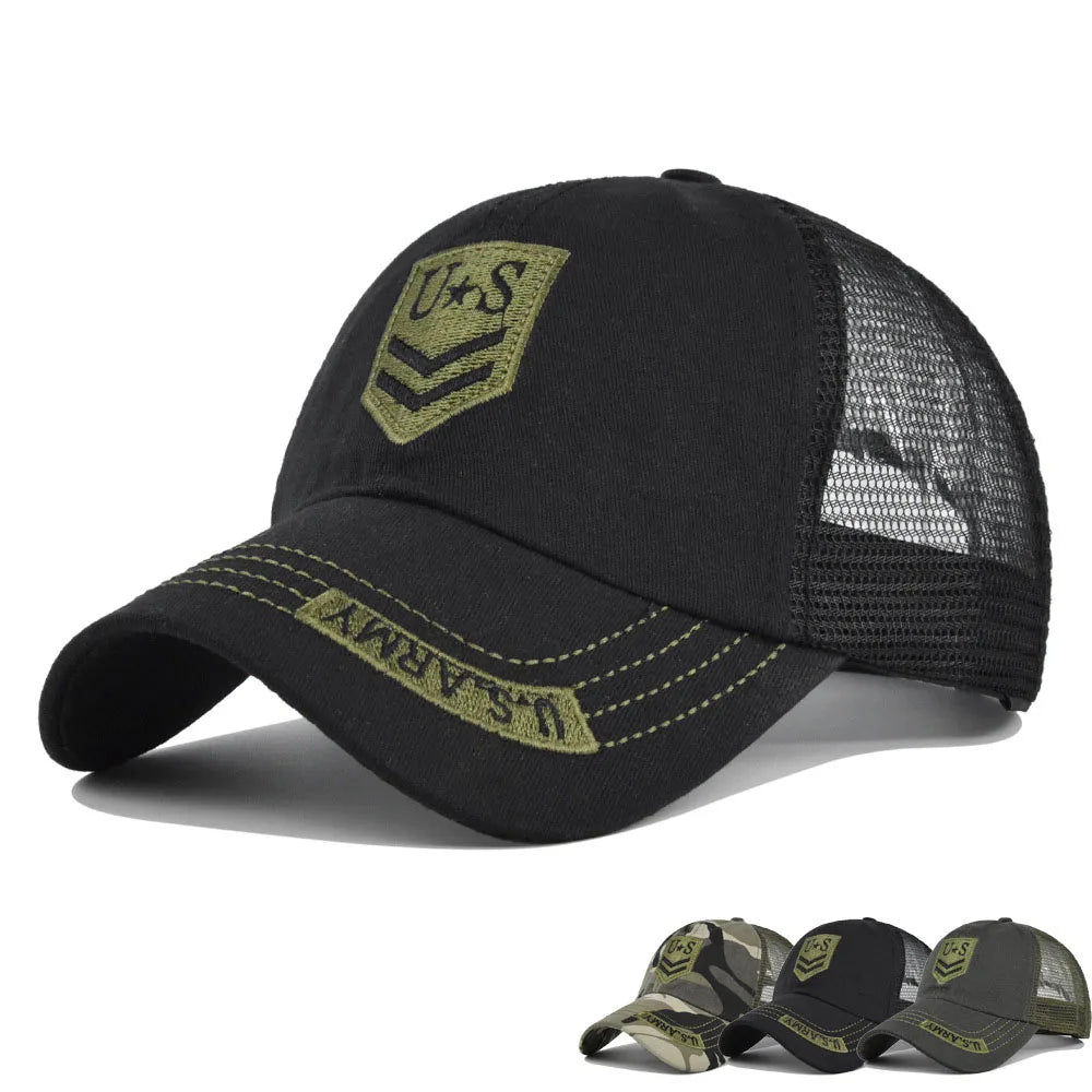 Summer Mesh Baseball Cap Men Adjustable Breathable Cotton Streetwear Outdoor Sports Sun Visor Hat