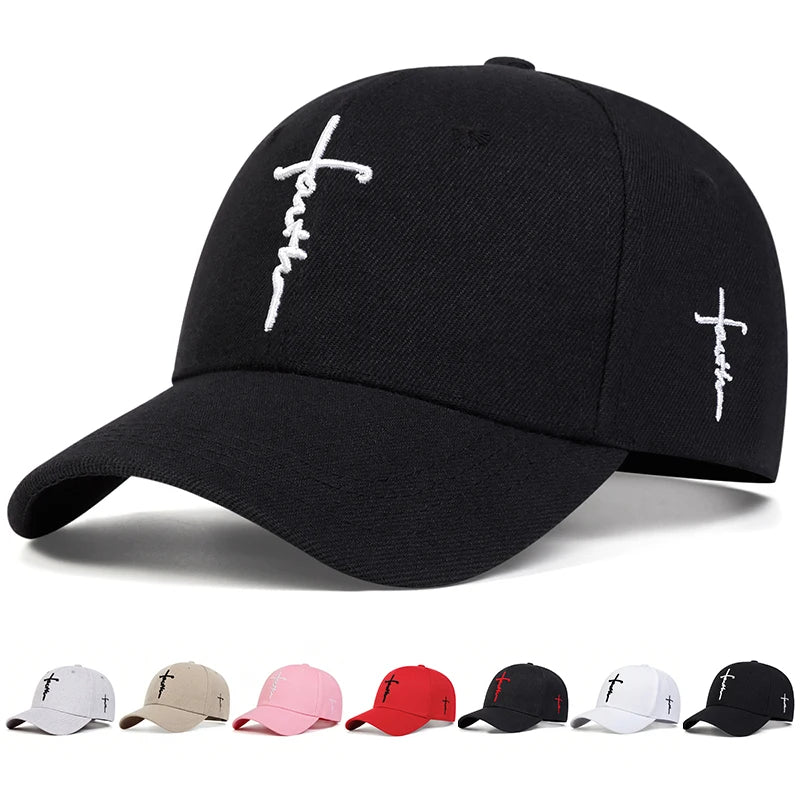 Faith Embroidery Baseball Cap Men Women Spring Summer Sun Hats Cotton Snapback Hat Unises Hip Hop