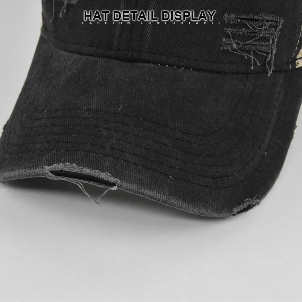 Summer Mesh Hole Baseball Cap Unisex Adjustable Washed Cotton Retro Casual Outdoor Sports Sun Hat
