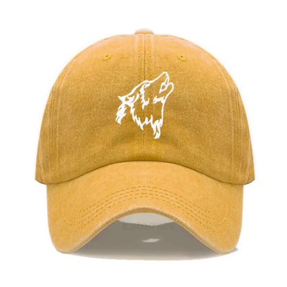Women S Baseball Cap Men Washed Cotton Wolf Howl Embroidery Dad Hat Sport Golf Caps Man Sun Hats