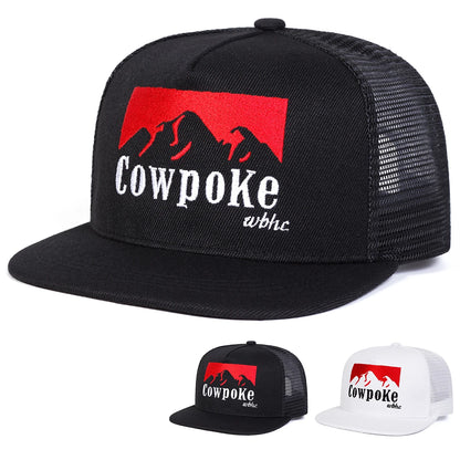 Unisex Cowpoke Letter Embroidery Hip-Hop Net Hats Spring Summer Outdoor Adjustable Casual Baseball