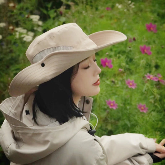 Xinbaoguan 100% Polyester New Spring/Summer Big Eaves Sun Protection and Sunshade Fishing Hat Breathable and Versatile Sun Hat