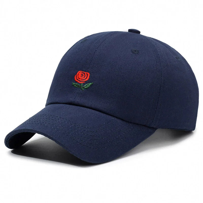 Spring Baseball Cap Personality Versatile Couple Embroidery Men Women Sunscreen Rose Letter Hip Hop