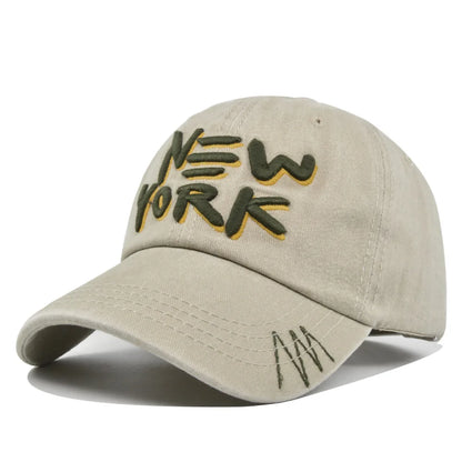 York Baseball Caps Washed Cotton Hat Men Women Gorras Snapback Sun Protection Casquette Dad Outdoors