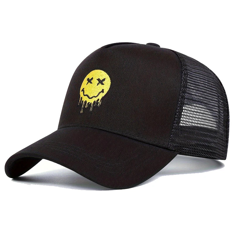 Unisex Xx Smiling Face Print Baseball Net Caps Spring Summer Outdoor Adjustable Casual Hats