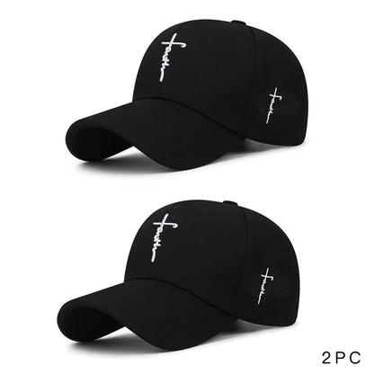 Embroidery English Cross Casual Baseball Cap Men's Women's Youth Adjustable Hat