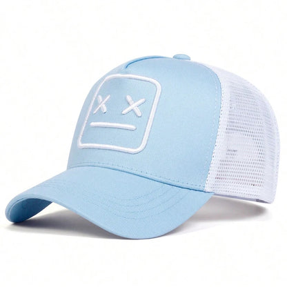 Unisex Xx Crying Face Embroidery Baseball Net Caps Hip Hop Cap Spring Summer Outdoor Adjustable