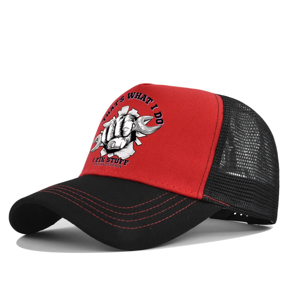 Spring Summer Printed Mesh Breathable Baseball Cap Personality Logo Men Women Couples Visor Hat