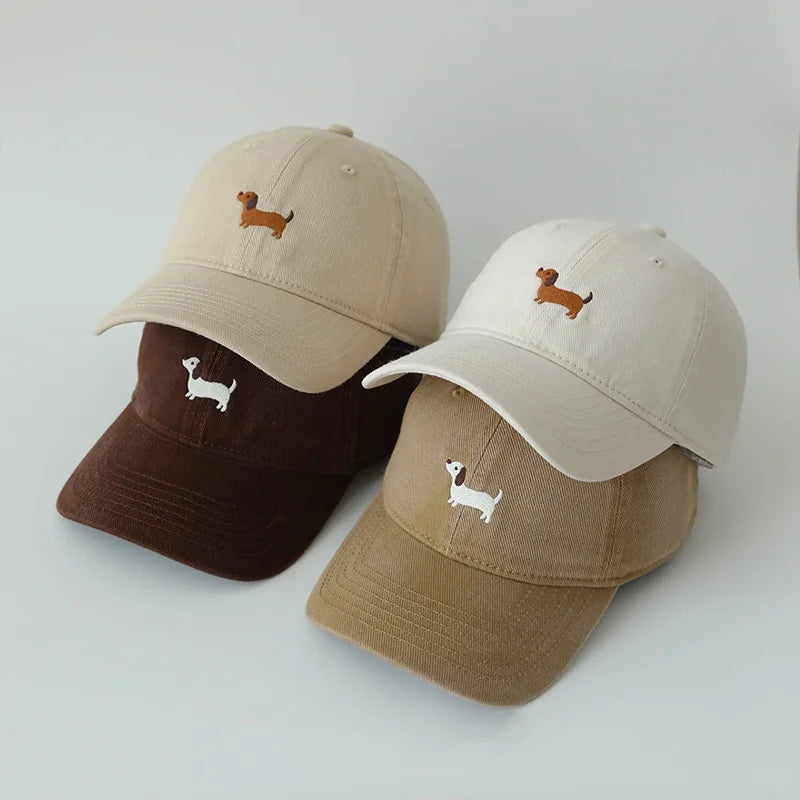 Dachshund Embroidery Baseball Hat Sunscreen Outdoor Suitable Men Women Daily Leisure Matching