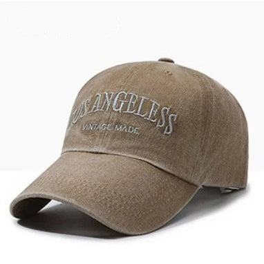 Vintage Distressed Los Angeless Embroidered Baseball Cap Soft Crown Adjustable Streetwear Unisex Hat
