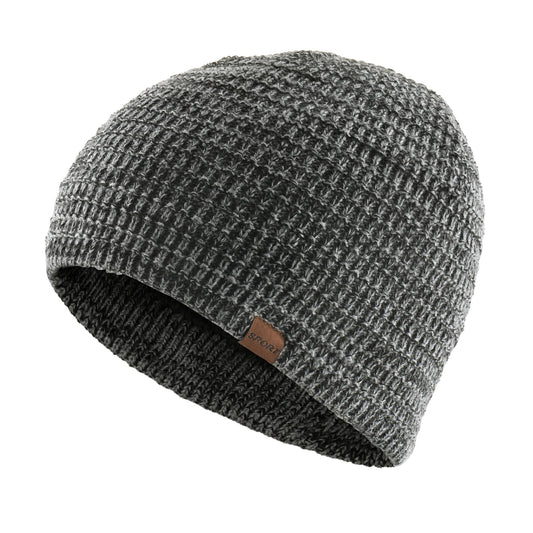 Winter Warm Skullies Beanie Men Thermal Multi-colored Knitted Minimalist Hat Thick Double-Layer Fleece Lined Skull Cap