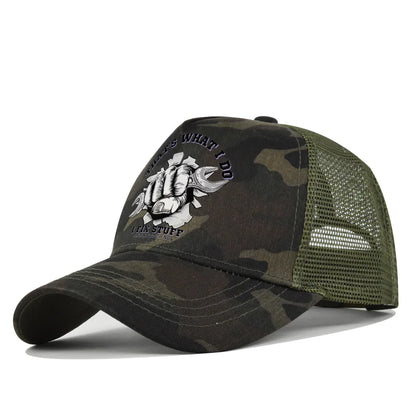 Spring Summer Printed Mesh Breathable Baseball Cap Personality Logo Men Women Couples Visor Hat