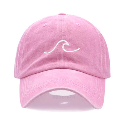 Men S Baseball Cap Women Washed Cotton Waves Embroidery Dad Hat Sport Golf Caps Man Sun Hats