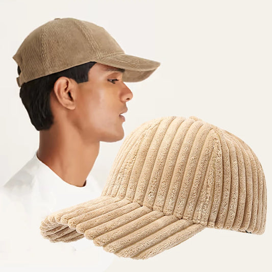 Winter Warm Corduroy Baseball Caps Men Women Solid Color Kpop Retro Adjustable Snapback Hats Trucker