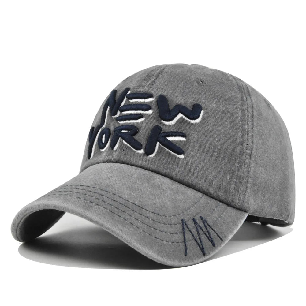 York Baseball Caps Washed Cotton Hat Men Women Gorras Snapback Sun Protection Casquette Dad Outdoors