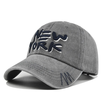 York Baseball Caps Washed Cotton Hat Men Women Gorras Snapback Sun Protection Casquette Dad Outdoors