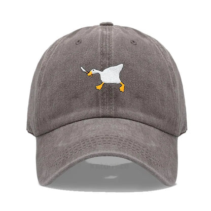 Unisex Dad Hat Embroidered Goose Pattern Fashionable Style Duckbill Cap Men Women
