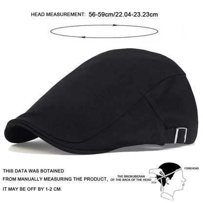 Men Light Board Solid Color Berets Newsboy Caps Hip Hop British Painters Hats Spring Summer