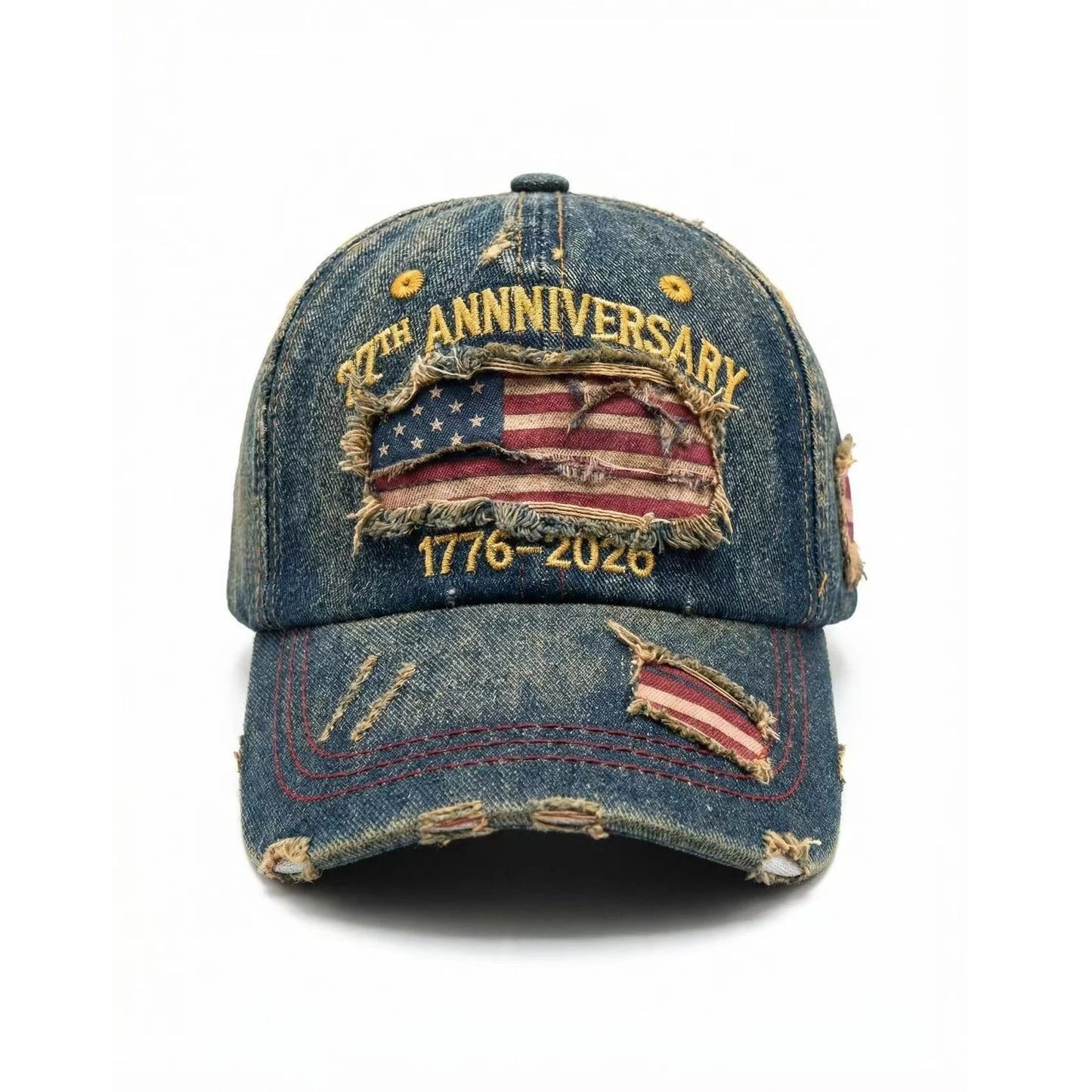 250th Anniversary Twill Baseball Cap Denim America Flag Jean Unisex Sun Hat Visor