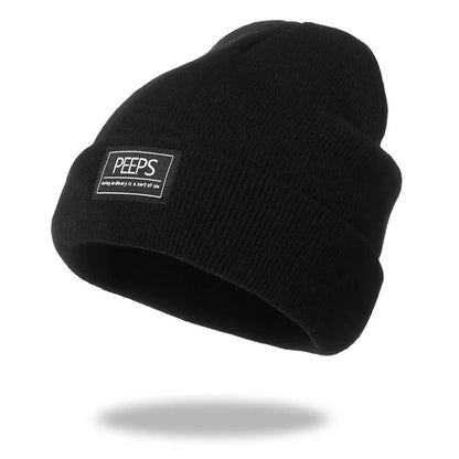 Women Men Knitted Beanie Hat Cap Autumn Winter Male Lady Casual Embroidered Boy Girl