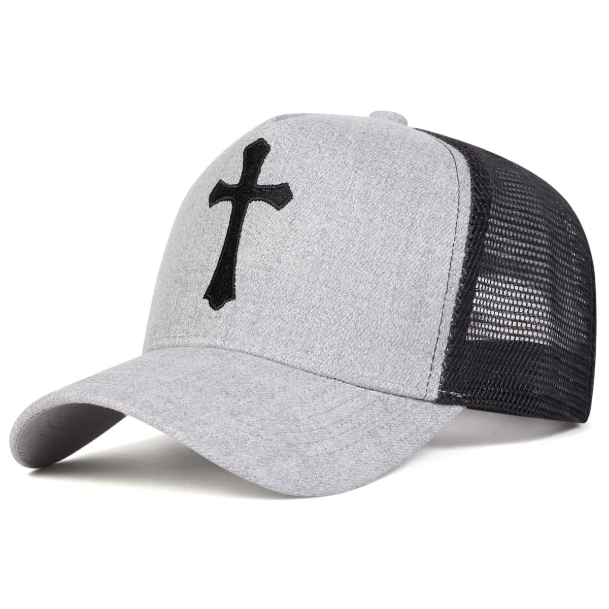 Unisex Cross Embroidery Baseball Net Caps Adjustable Casual Hats Spring Summer Outdoor Sunscreen Hat