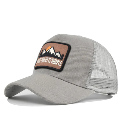 Embroidered Patch Breathable Baseball Caps Spring Summer Outdoor Adjustable Casual Hat Sunscreen Hip