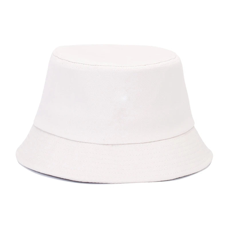 100 Cotton Solid Color Bucket Hat Summer Sun Protection Breathable Round Crown