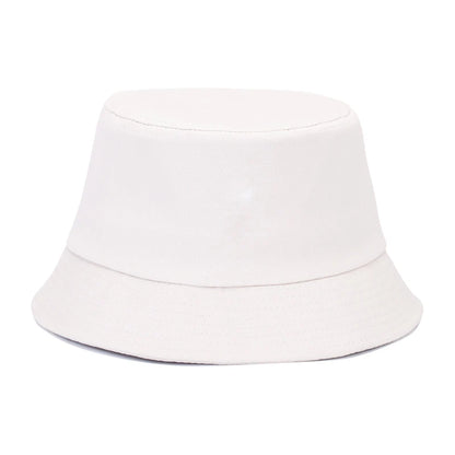 100 Cotton Solid Color Bucket Hat Summer Sun Protection Breathable Round Crown