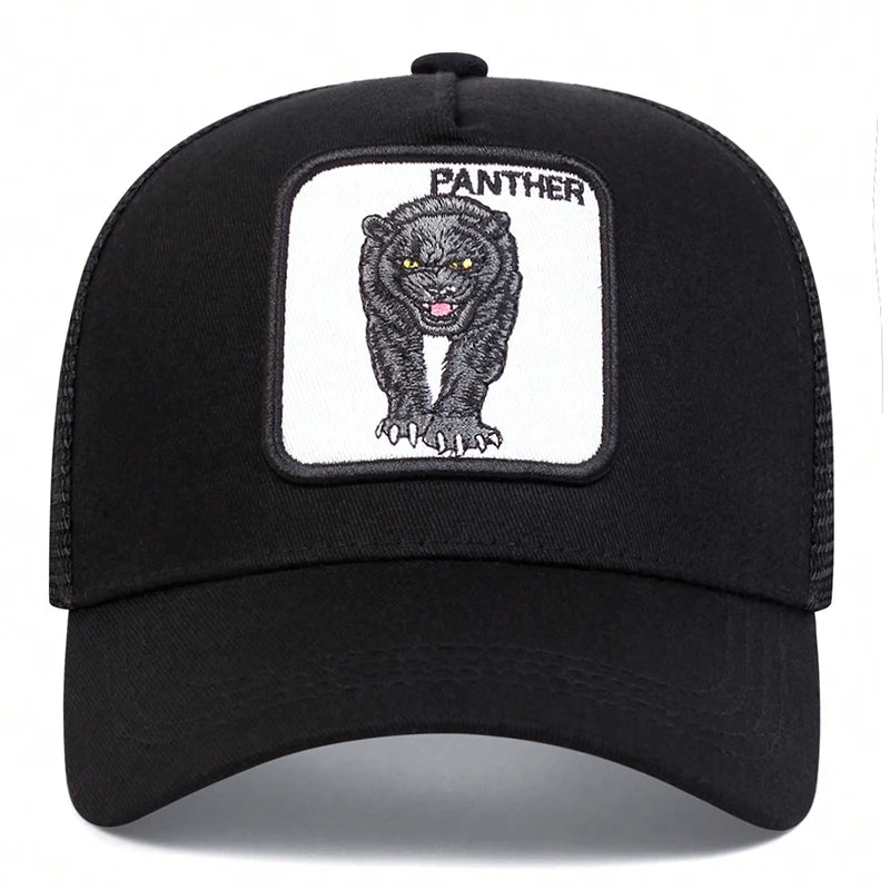 Unisex Leopard Embroidery Baseball Net Caps Spring Summer Outdoor Adjustable Casual Hats Sunscreen