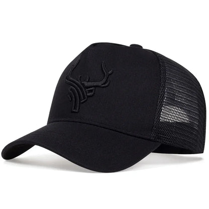 Unisex Animal Antlers Embroidery Baseball Net Caps Spring Summer Outdoor Adjustable Casual Hats