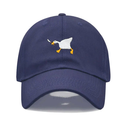 Unisex Dad Hat Embroidered Goose Pattern Fashionable Style Duckbill Cap Men Women