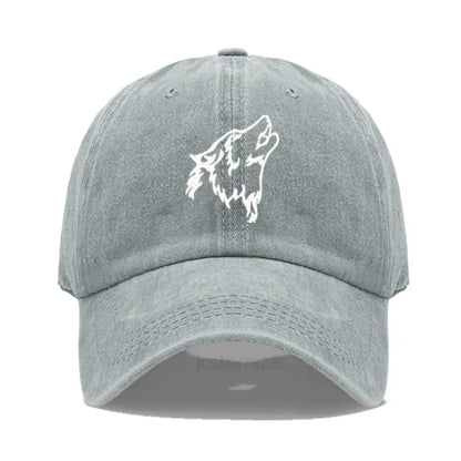 Women S Baseball Cap Men Washed Cotton Wolf Howl Embroidery Dad Hat Sport Golf Caps Man Sun Hats