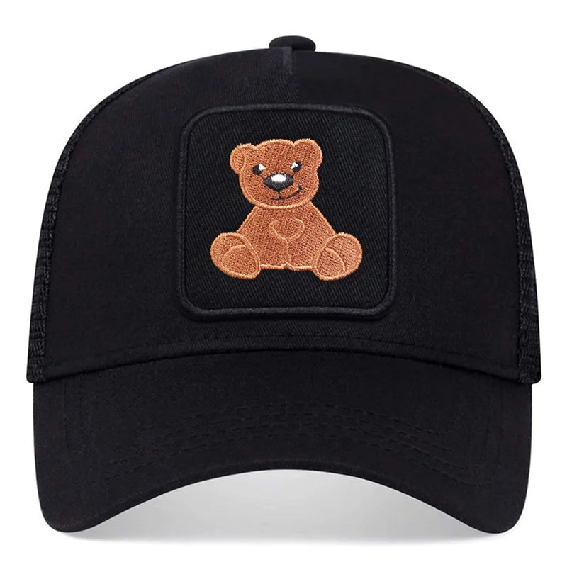 Unisex Snapback Caps Men Breathable Mesh Hats Women Embroidery Bear Baseball Cap Man S Cotton Hip