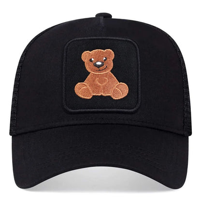 Unisex Snapback Caps Men Breathable Mesh Hats Women Embroidery Bear Baseball Cap Man S Cotton Hip