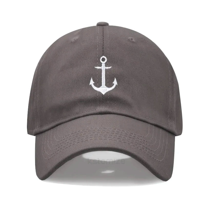 Anchor Embroidered Baseball Cap Women Men Adjustable Soft Washed Cotton Dad Hat Unisex Classic Golf