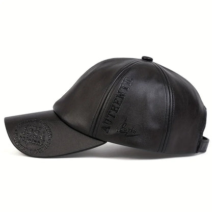 Unisex Vintage Leather Baseball Caps Spring Autumn Outdoor Sunscreen Hat Adjustable Casual Trucker