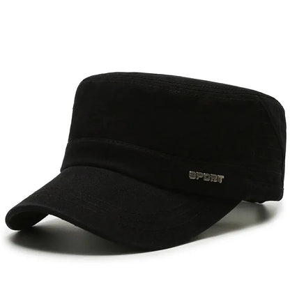 Hat Men's Flat Military Hat Is Simple And Versatile, Middle-Aged Hat Spring And Autumn Duck Tongue Casual Fashion New Style
