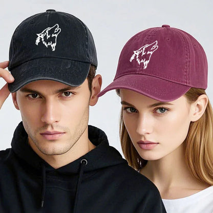 Women S Baseball Cap Men Washed Cotton Wolf Howl Embroidery Dad Hat Sport Golf Caps Man Sun Hats