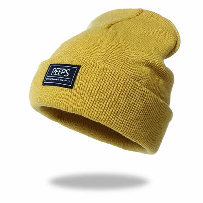 Women Men Knitted Beanie Hat Cap Autumn Winter Male Lady Casual Embroidered Boy Girl